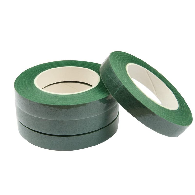 JFFX 4 Rolls Floral Tape 1/2" Wide 30 Yards/Roll Floral Tapes for Bouquet Stem Wrap and Flowers Making Craft Projects (Dark Green) - Image 5